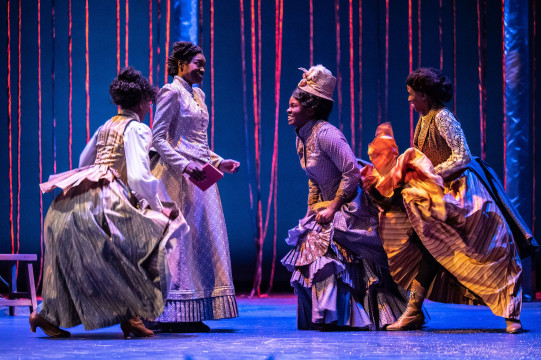 L to R: Jaz Fairy-J Spencer (Ensemble); Neema Bickersteth (Treemonisha); Kristin Renee Young (Lucy); Khay (Ensemble)
Photo credit: Dahlia Katz | Production: Scott Joplin's Treemonisha: A Musical Reimagining (2023