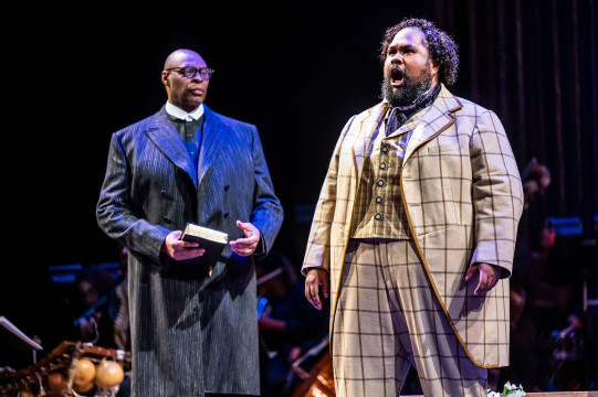 L to R: Marvin Lowe (Parson Alltalk); Ashley Faatoalia (Remus)
Photo credit: Dahlia Katz | Production: Scott Joplin's Treemonisha: A Musical Reimagining (2023