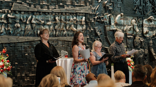 (l to r) Lara Ciekiewicz, Andriana Chuchman, Tracy Dahl, David Watson